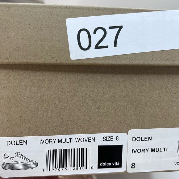 New Dolce Vita Dolan Woven Textile Lace Up Platform Sneaker Cream Women's 8 NWB - Picture 11 of 11